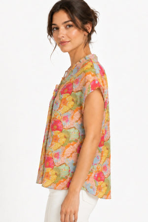 JJ Sisters Bloom Cotton Top in Summer Flowers