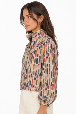 JJ Sisters Paloma Linen Jacket in Paint Swatches