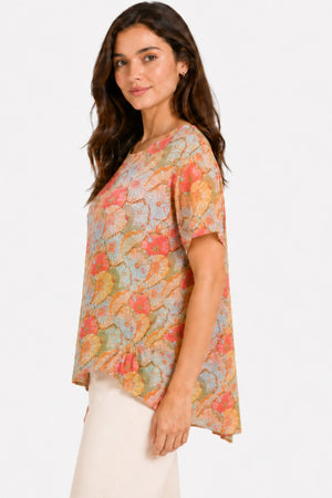 JJ Sisters Marigold Swiss Cotton Top in Summer Flower