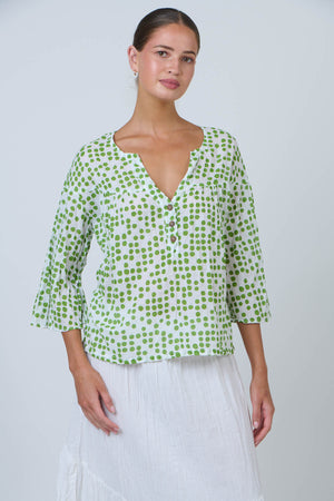 Namastai Dots Poet Blouse in Code Meadow