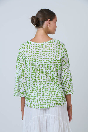 Namastai Dots Poet Blouse in Code Meadow