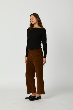 New London Jeans Penrith Loose Leg Ankle Grazer Cord Jean in Spice