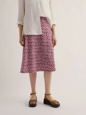 Seasalt Cornwall Rose Skirt Calf in Painted Asters Dark Freesia