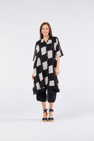 Au Hasard D'un Voyage Shirtmaker Dress in Stone Block Art