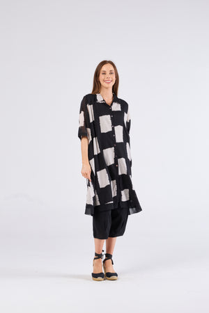 Au Hasard D'un Voyage Shirtmaker Dress in Stone Block Art