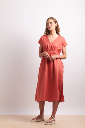 Neris Drawn in Dress in Paprika