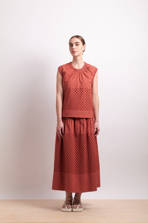 Neris Spot On Skirt in Cinnabar