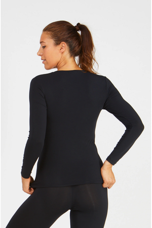 Tani Round neck Long sleeve fitted Tee Top in Plain colours