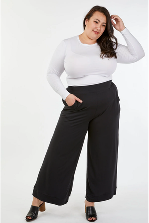 Tani Round neck Long sleeve fitted Tee Top in Plain colours