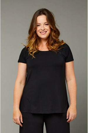 Tani Swing Short Sleeve Tee Top Plain Colours