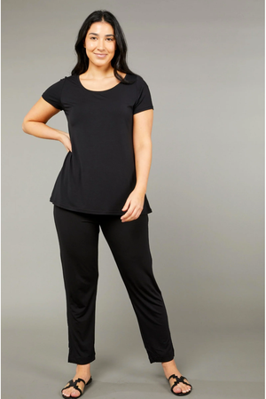 Tani Swing Short Sleeve Tee Top Plain Colours