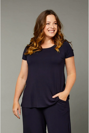 Tani Swing Short Sleeve Tee Top Plain Colours