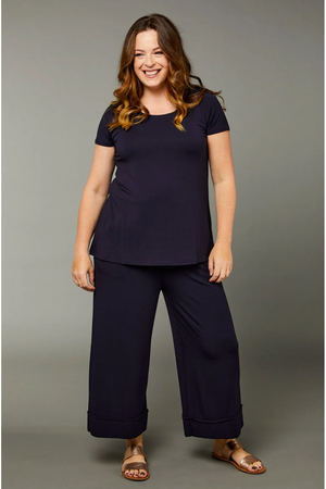 Tani Swing Short Sleeve Tee Top Plain Colours