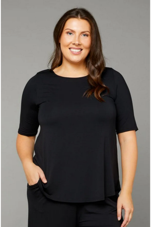 Tani Elbow sleeve swing top in plain colours