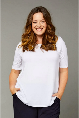 Tani Elbow sleeve swing top in plain colours