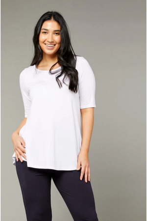 Tani Elbow sleeve swing top in plain colours