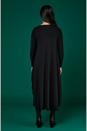 Tani Long Sleeve Tri Dress in Black