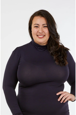 Tani Long Sleeve Turtle Neck Top in Plain colours