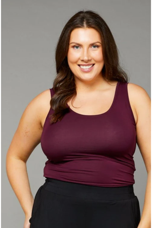 Tani Scoop Neck Fitted Tank Top in plain colours