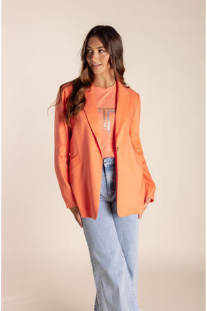 Two T's Single Breasted Linen Blazer in Mango