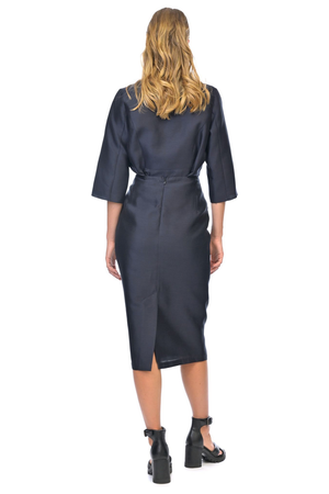 Megan Salmon Corisia Madmen Skirt in Navy