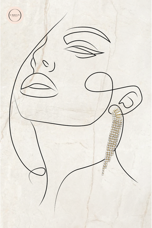 Chrysalini Jewellery CZ Chain Earrings in Gold