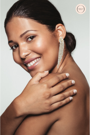 Chrysalini Jewellery CZ Chain Earrings in Gold