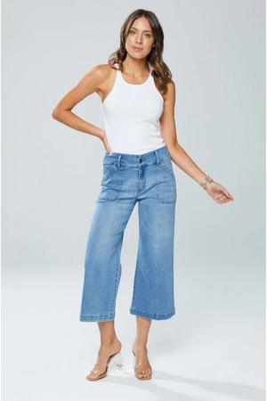 New London Jeans Dorset Wide Leg Kulot Jean in Denim