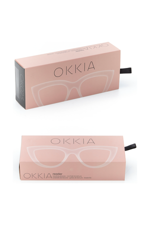 OKKIA Claudia Reading Glasses in Pink Havana