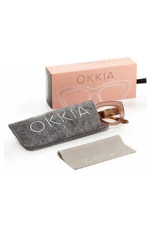 OKKIA Claudia Reading Glasses in Pink Havana