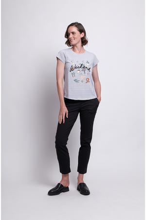 Foil Full Monty Trapeze Trouser with pockets in Black