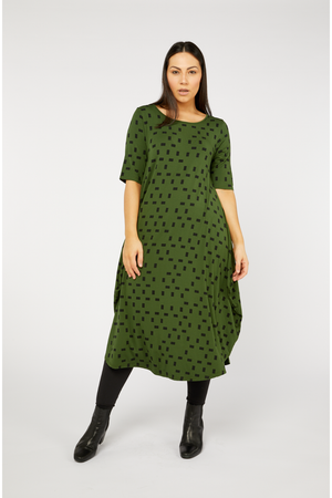 Tani Original Tri Dress in Moss Print