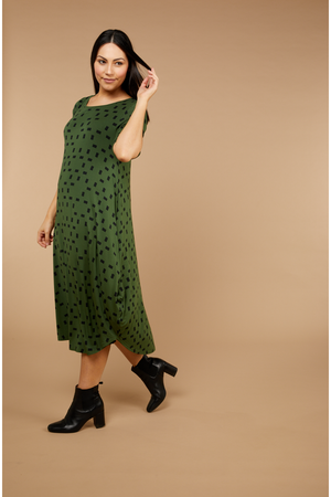Tani Original Tri Dress in Moss Print
