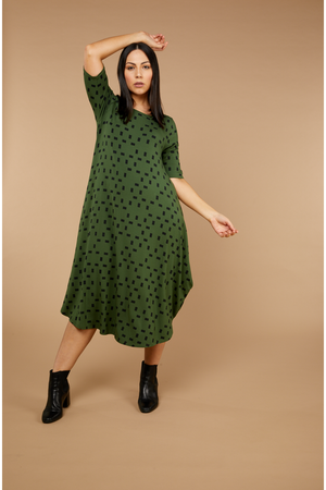 Tani Original Tri Dress in Moss Print