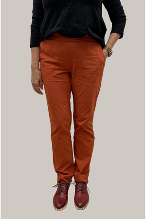 Foil Full Monty Trapeze Trouser with pockets in Auburn