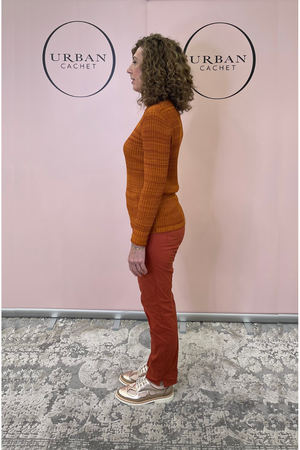 Foil Full Monty Trapeze Trouser with pockets in Auburn