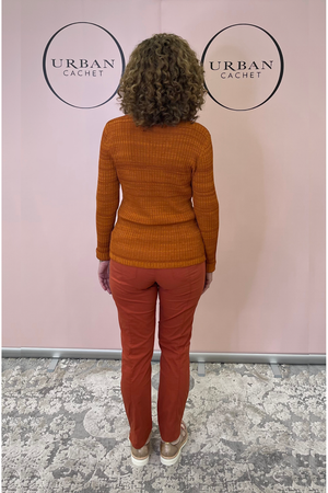 Foil Full Monty Trapeze Trouser with pockets in Auburn