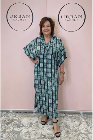 Foil On The Cowl Dress in Adder Girl