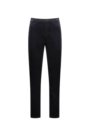 Vassalli Slim Leg Full Length Widewhale Cord Pull On in Charcoal