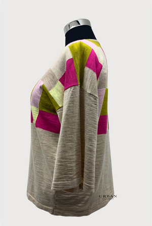 Mansted Denmark Chianti Slub Squared Away Crew in Fuchsia