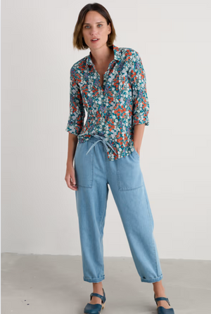Seasalt Cornwall Larissa Shirt in Wild Hollyhock Dark Drift