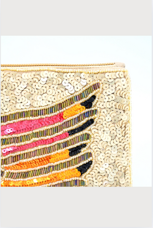 Anna Nova Australia Beaded Clutch in Beaded Multi Coloured Wing