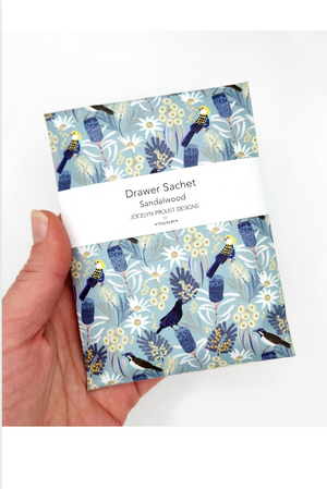 Thurlby Herb Farm Jocelyn Proust Designs Moonlight Birds Drawer Satchel in Sandalwood