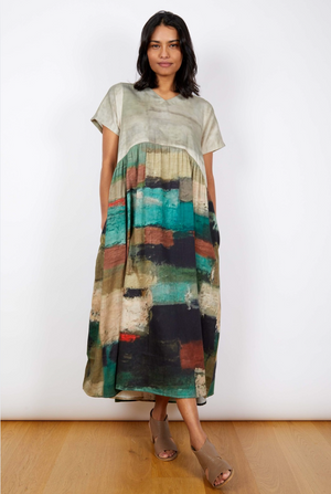 JJ Sisters Ayers Dress in Multi Sage