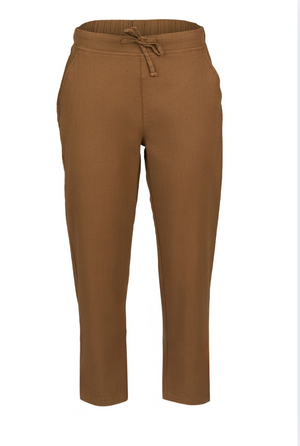 Vassalli Ankle Grazer Slim Leg Elastic Waist Pant in Pecan