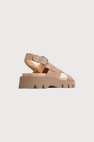 EOS Footwear Monnis Sandals in Taupe Leather