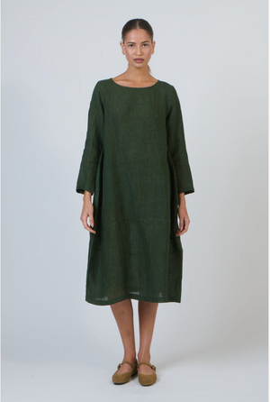 Naturals by O & J Round Neckline Cocoon Shape Dress in Myrtle