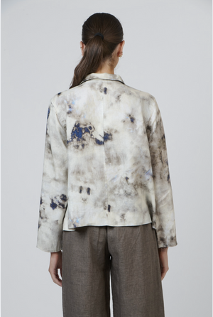 Naturals by O & J Linen Shirt in Emperador Print