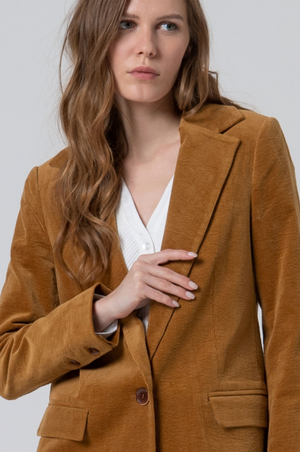 Surkana Corduroy blazer with inner lining in Mustard