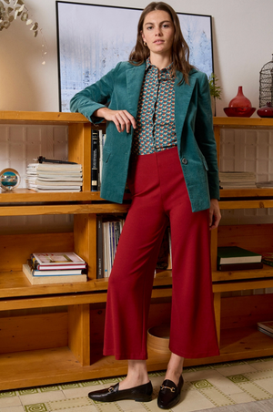 Surkana Corduroy blazer with inner lining in Blue